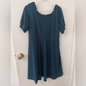 Fig Green Eyelet Dress Womens XL